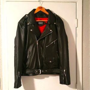 Straight to hell leather biker jacket